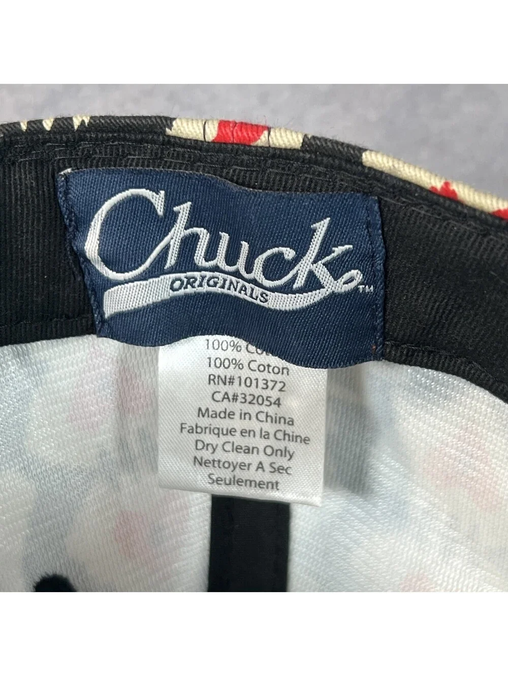 Chuck Originals Baseball Cap With Black, Cream & Red  Love Heart Design 1032-1O